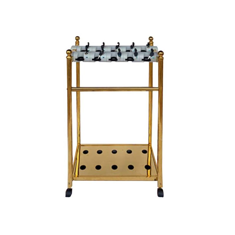 月桐 雨伞架钛金商用收纳架配伞，YT-XD0302 加高款10头大锁头  57×35×100cm  锁孔宽3.5cm 售卖规格：1台