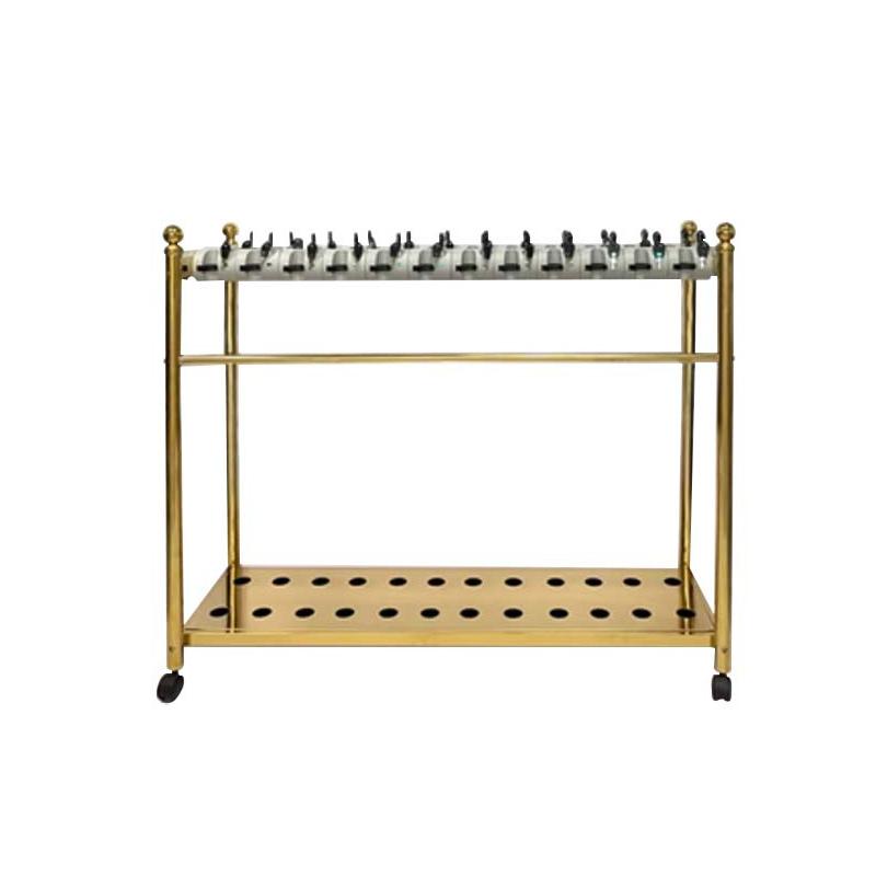 月桐 雨伞架钛金商用收纳架配伞，YT-XD0301 常规款24头   110×35×90cm  锁孔宽2.5cm 售卖规格：1台