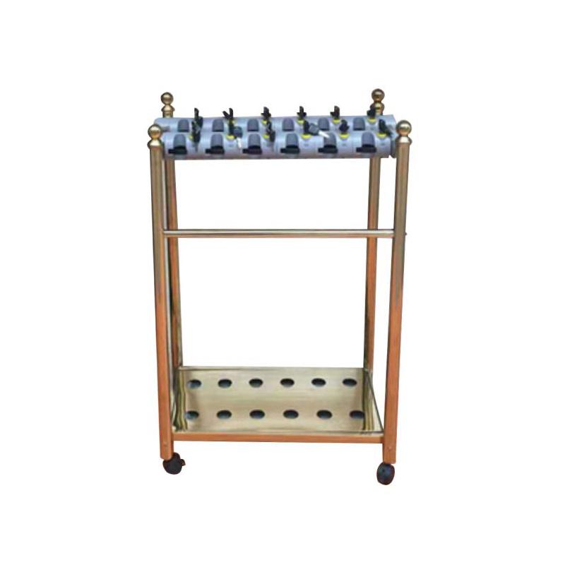 功成狮 雨伞架钛金商用收纳架，GUFD1171 加高款12头 57×35×100cm 锁孔宽2.5cm 售卖规格：1台