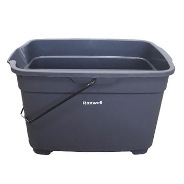 Raxwell 保洁多功能双隔桶清洁水桶，RJTR0007 深灰色 售卖规格：1个