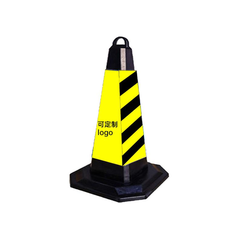月桐 橡塑路锥方锥，DYT-XCY0879 可定制logo 380×380×700mm 黑黄色膜 约3kg 售卖规格：1个