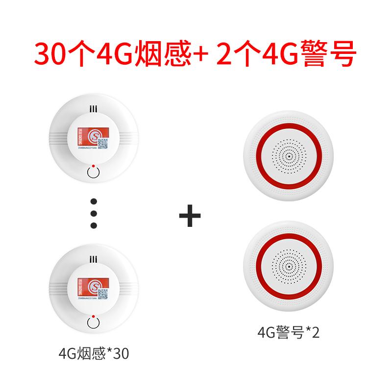 艾礼安 4G烟感30个，4G警号2个，配送三年流量卡，4G烟雾声光报警系统C套装 售卖规格：32个/套