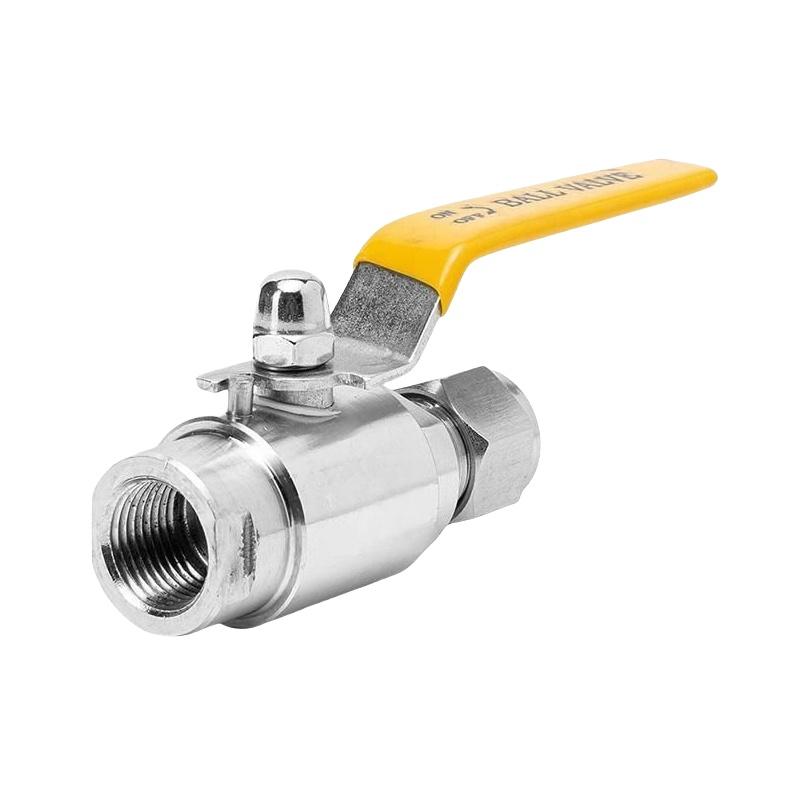 谦华智科 304不锈钢高压内丝螺纹转卡套式仪表气源球阀，QGQY1-64P-DN15-6，内螺纹4分-卡套6mm-耐压力PN64 售卖规格：1个