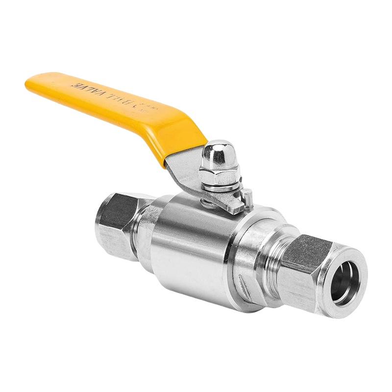 谦华智科 304不锈钢耐高压仪表用双卡套直通式手动球阀门开关，QGY1-64P-8 售卖规格：1个