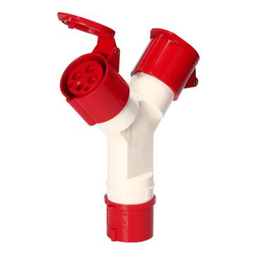 倍港 三通工業(yè)插頭插座連接器一分二Y型一分三，32A4P/380V/1-2 32A4芯 一分二 售賣(mài)規(guī)格：1個(gè)