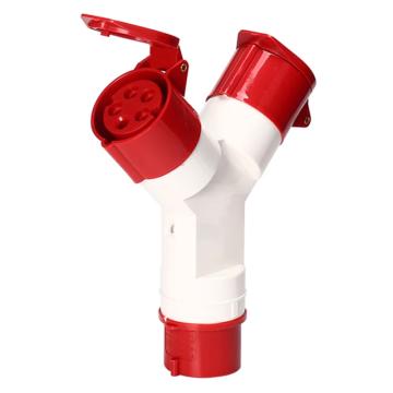倍港 三通工業(yè)插頭插座連接器一分二Y型一分三，32A5P/380V/1-2 32A5芯 一分二 售賣(mài)規(guī)格：1個(gè)
