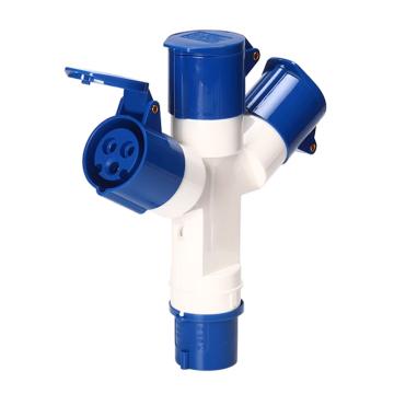 倍港 三通工業(yè)插頭插座連接器一分二Y型一分三，16A3P/220V/1-3 16A3芯 一分三 售賣(mài)規(guī)格：1個(gè)