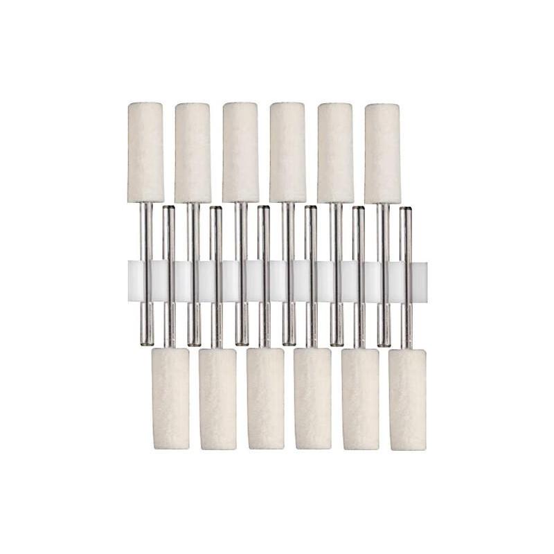 VRK VK-A16系列纖維羊毛磨頭，圓柱形6*3mm 12支 售賣(mài)規(guī)格：12個(gè)/包