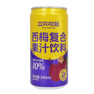 三只松鼠 果味饮料，西梅汁240ml 售卖规格：24罐/箱