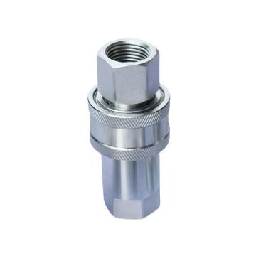 謙華智科 KZE碳鋼鍍鋅開(kāi)閉式液壓快速接頭自封油管快換快插，KZE-02-SPF-G1/4，整套，G內(nèi)絲螺紋2分 售賣規(guī)格：1個(gè)