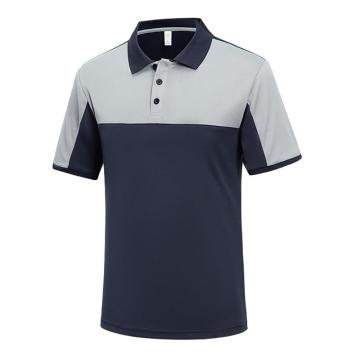 英格杰家 速干网眼扣子款短袖T恤POLO衫，GYJ1102T藏蓝色拼浅灰色，M 售卖规格：1件