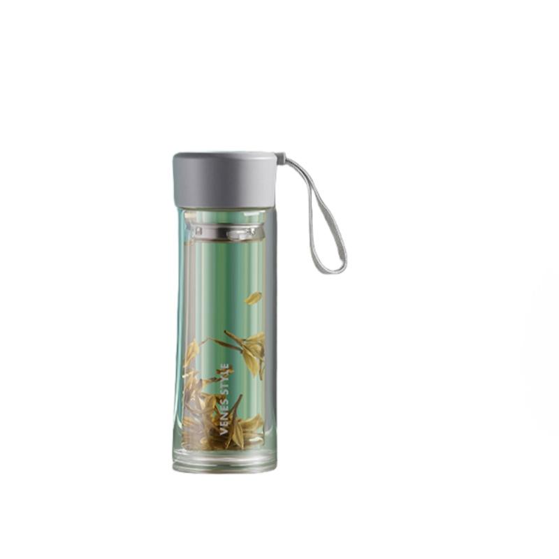 菲驰 乐尚玻璃杯，FC306-300高级灰 300ml/高硼硅玻璃+食品级PP 售卖规格：1个