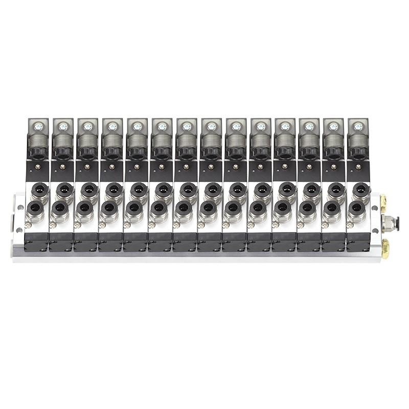 谦华智科 4V系列气动气缸控制汇流板电磁阀岛阀组，FD-4V110-06-AC220V-14F：14位，快插口6mm 售卖规格：1个