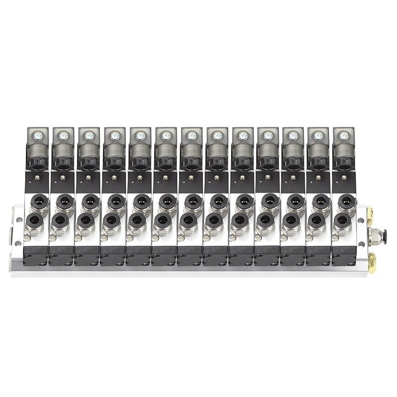 谦华智科 4V系列气动气缸控制汇流板电磁阀岛阀组，FD-4V110-06-AC220V-13F：13位，快插口6mm 售卖规格：1个