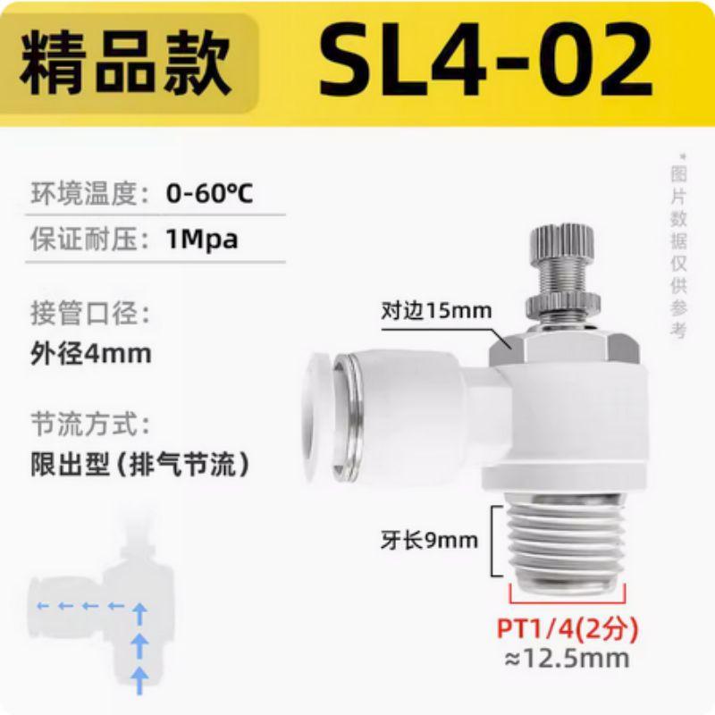 星浙氣動 SL白色單向節(jié)流調(diào)速閥，SL4-02 售賣規(guī)格：1個(gè)