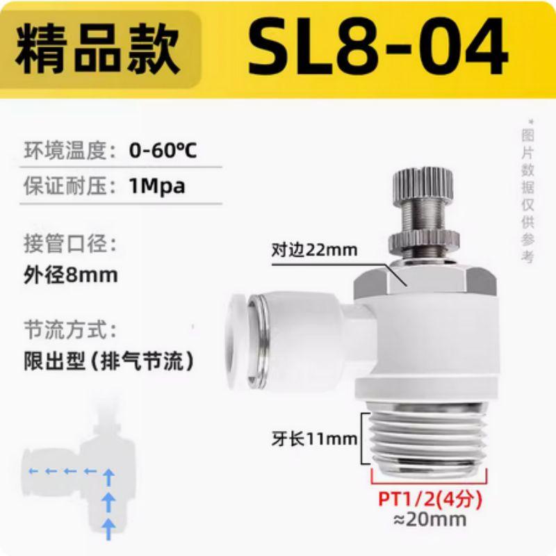 星浙氣動 SL白色單向節(jié)流調(diào)速閥，SL8-04 售賣規(guī)格：1個(gè)
