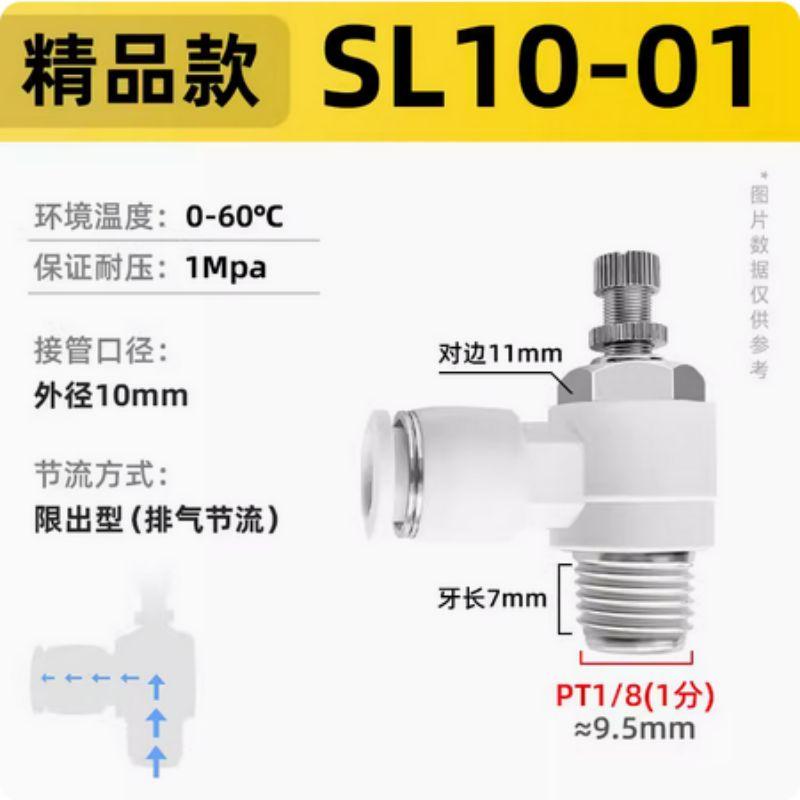 星浙氣動 SL白色單向節(jié)流調(diào)速閥，SL10-01 售賣規(guī)格：1個(gè)