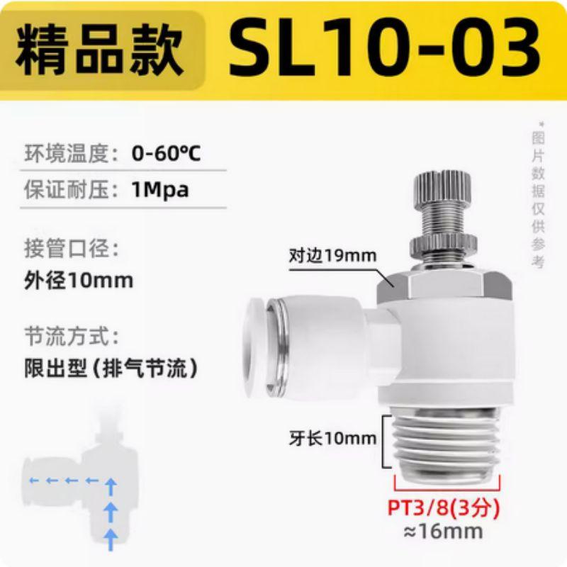 星浙氣動 SL白色單向節(jié)流調(diào)速閥，SL10-03 售賣規(guī)格：1個(gè)