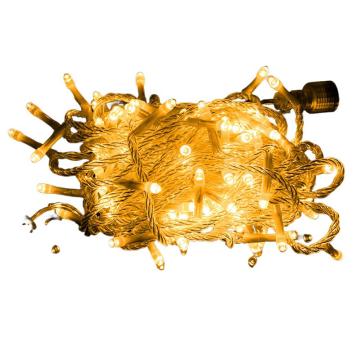 功成獅 LED彩燈燈串 HFCDDC-04 黃色 黑線 公母插款 10m 100燈 帶閃 8個/袋 個，GOHF0978 售賣規(guī)格：1個