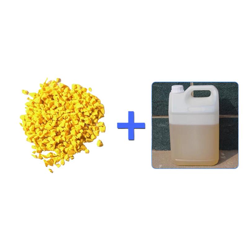 功成狮 塑胶跑道材料epdm环保室外橡胶跑道，明黄色一袋/25kg+5kg胶水 售卖规格：1件