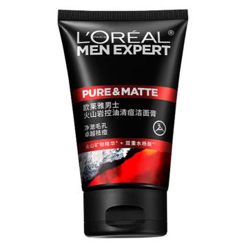 欧莱雅/LOREAL 男士洁面膏，火山岩控油清痘100ml(一件代发) 售卖规格：1支