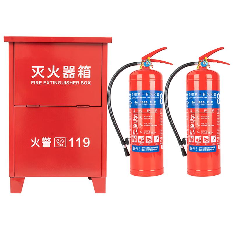 轰烈 铁质灭火器箱套装，0.8mm，含王龍8kg干粉灭火器*2具，G2#+MF/ABCE8 红色 售卖规格：1套