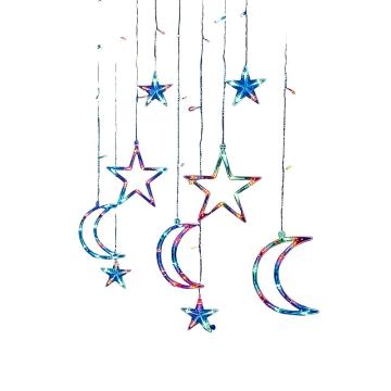 功成狮 led小彩灯 HFXCD-03 彩色星月款 长3.5m 下垂12个 插电款 个，GOHF0833 售卖规格：1个