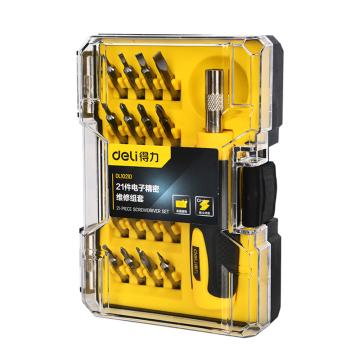 得力 精密螺絲刀21件套(黃)，DL1021D 售賣規(guī)格：1套