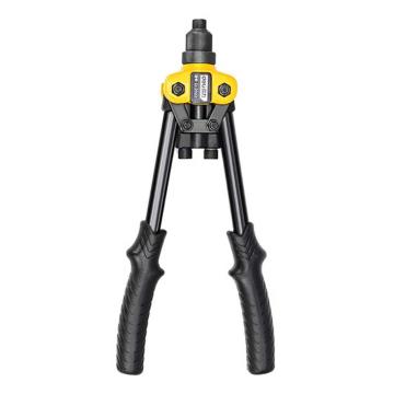 得力 省力双把拉铆枪2.4-6.4mm不锈钢钉5导嘴(黄)，DL2322 售卖规格：1把