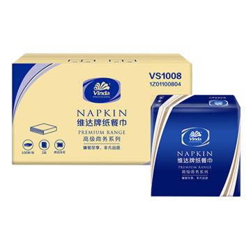 维达/Vinda 双层餐巾纸，VS1008 100张/包 230mm×230mm 售卖规格：64包/箱