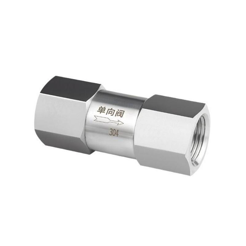 謙華智科 304不銹鋼外六角雙內(nèi)絲螺紋可拆卸分體式單向逆止閥，F(xiàn)TDX-NPT1/4：兩端內(nèi)絲NPT2分 售賣(mài)規(guī)格：1個(gè)