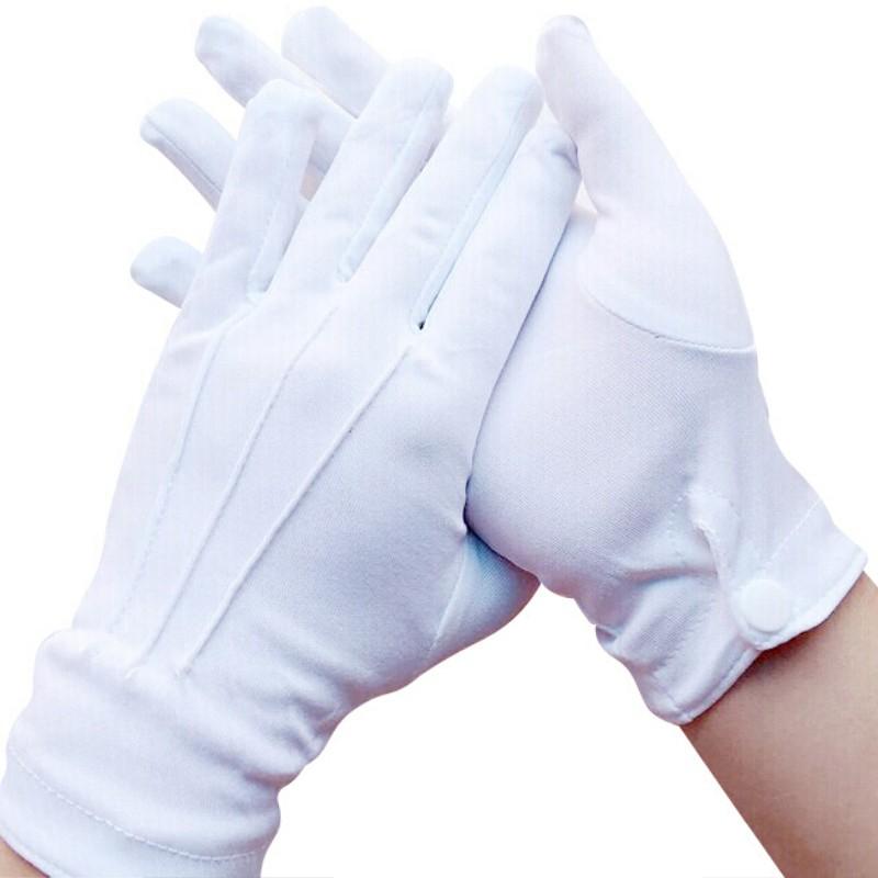 伏興 白色禮儀手套，B5501 純棉三筋帶扣，均碼 售賣規(guī)格：10雙/包