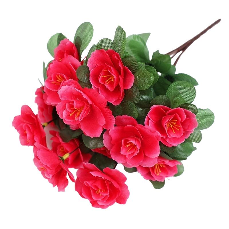 臻工品 仿真杜鹃花枝映山红塑料假花玫红6叉大杜鹃，QS-H-7 售卖规格：1支