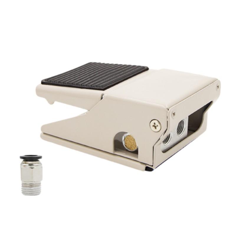 谦华智科 铝合金气动脚踩开关换向控制脚踏阀，FV320+PC10-02 二位三通，进出气孔内丝PT1/4" 售卖规格：1个