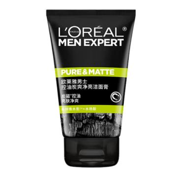 欧莱雅/LOREAL 男士洁面膏，控油炭爽净亮100ml 售卖规格：1支