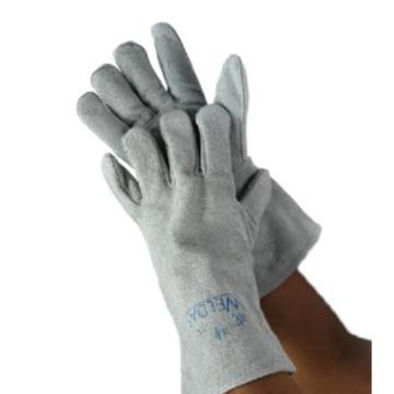 威特仕 焊接手套，10-2112-L 灰色牛二层颈皮斜拇指款 售卖规格：1副