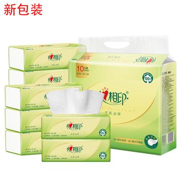 心相印 茶语丝享系列3层100抽塑包面巾纸，DT32130/DT14120/DT14100（升级款） 152×190mm(新老包装随机发货） 售卖规格：10包/提