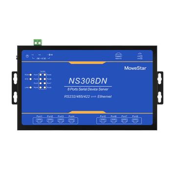 移星 串口服务器（8路串口服务器 RS485/232/422转以太网含网转端线），NS308DN（含网转端线） 售卖规格：1个