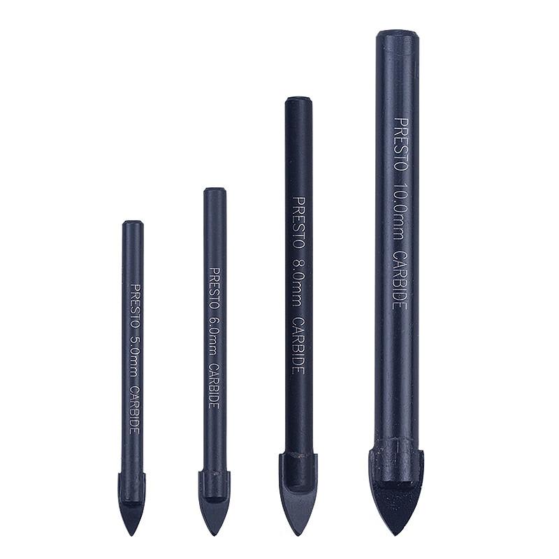 百事通 (PRESTO)三角玻璃钻头4.0mm/5.0mm/6.0mm/8.0mm(4支装)，04705-004 售卖规格：4支/支