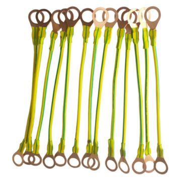 渤防 6平方法蘭靜電跨接線(紫銅線鼻+BVR黃綠雙色線)，2019C-013 φ16*150mm 售賣規(guī)格：1條