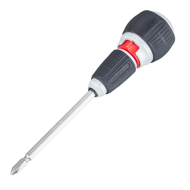 安力士牌 (ANEX)棘轮螺丝刀 #2 X -6 X 135mm 正锁反 三调节，No.397-D 售卖规格：1支