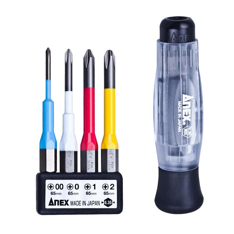 安力士牌 (ANEX)精密防靜電螺絲刀套裝 4支裝，No.3614 售賣規(guī)格：4把/把