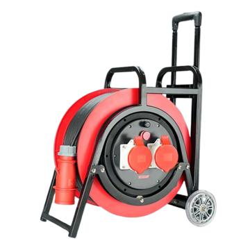 野狼 380V~400V32A工业插座IP44绕线盘拉车式电缆盘电源盘卷线盘，YLS41172450 带地线,带漏保 售卖规格：1只