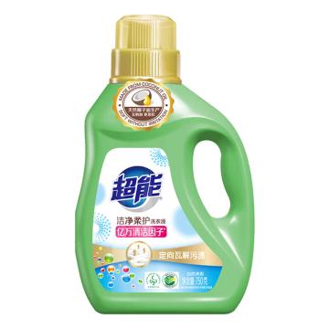 超能 洁净柔护植翠洗衣液，鲜艳亮丽/深层去渍（新老包装混发） 750g 售卖规格：1瓶