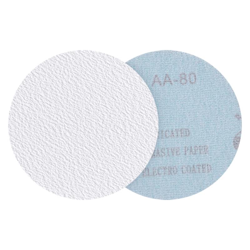 VRK VK-A52系列圆形植绒白砂纸，5寸直径125mm80目 100片 售卖规格：100片/盒