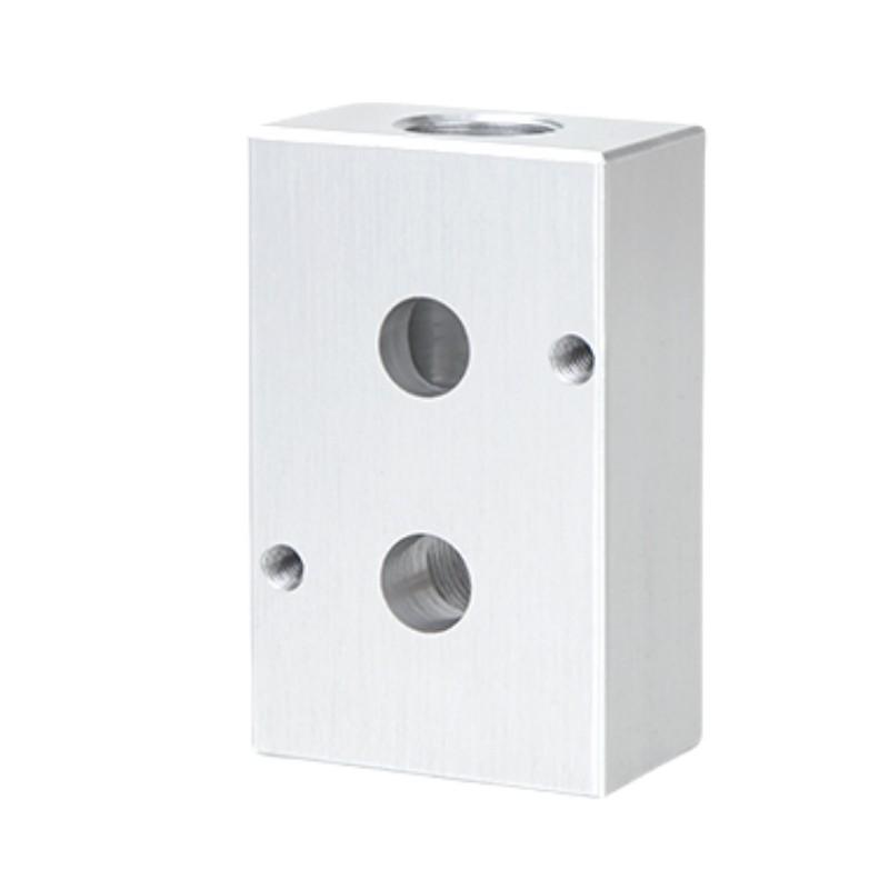 谦华智科 贴面立式气动4M电磁阀气缸连接底座汇流阀块，FK-4M3 内丝螺纹3/8"，适用4M310/4M320/4M330等电磁阀 售卖规格：1个