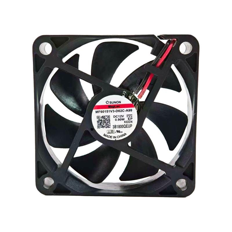 建准/SUNON 散热风机，MF60151V3-D02C-A99 黑色塑料边框、黑色塑料扇叶、DC风机、含油导线、电压12V 售卖规格：1台