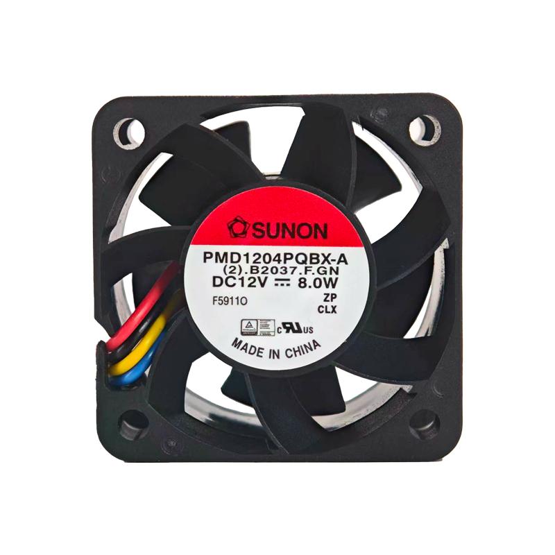 建准/SUNON 散热风机，PMD1204PQBX-A 黑色塑料边框、黑色塑料扇叶、DC风机、滚珠导线、电压12V 售卖规格：1台
