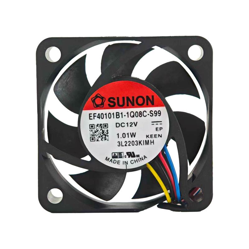 建准/SUNON 散热风机，EF40101B1-1Q08C-S99 黑色塑料边框、黑色塑料扇叶、DC风机、滚珠导线、电压12V 售卖规格：1台
