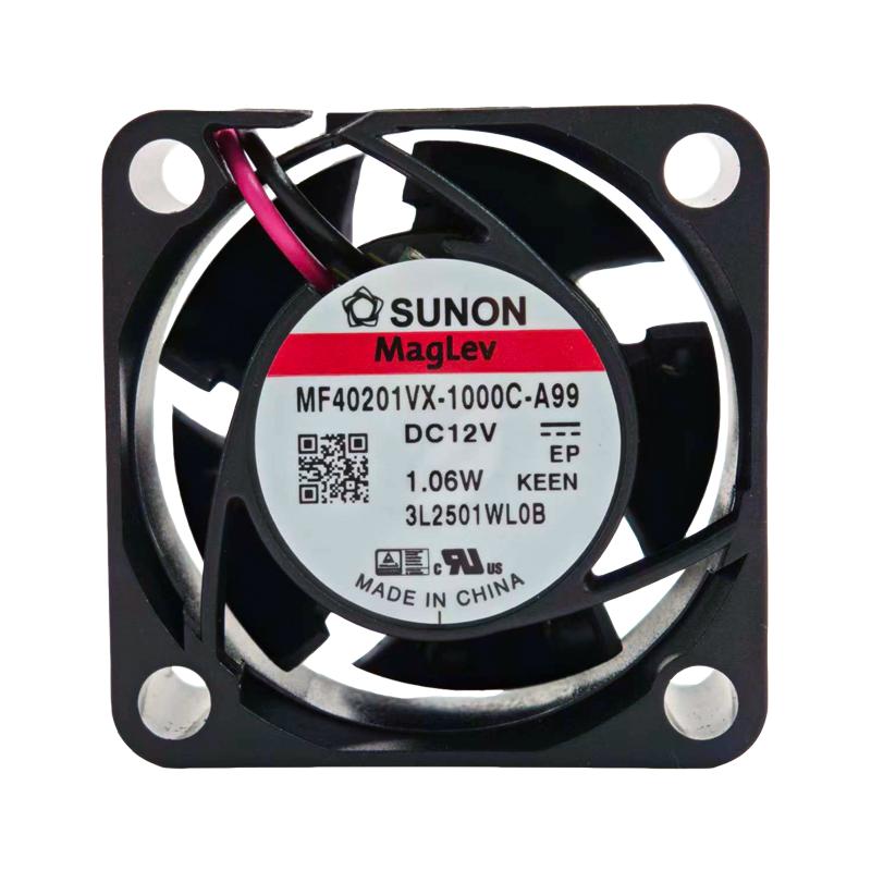 建准/SUNON 散热风机，MF40201VX-1000C-A99 黑色塑料边框、黑色塑料扇叶、DC风机、含油导线、电压12V 售卖规格：1台